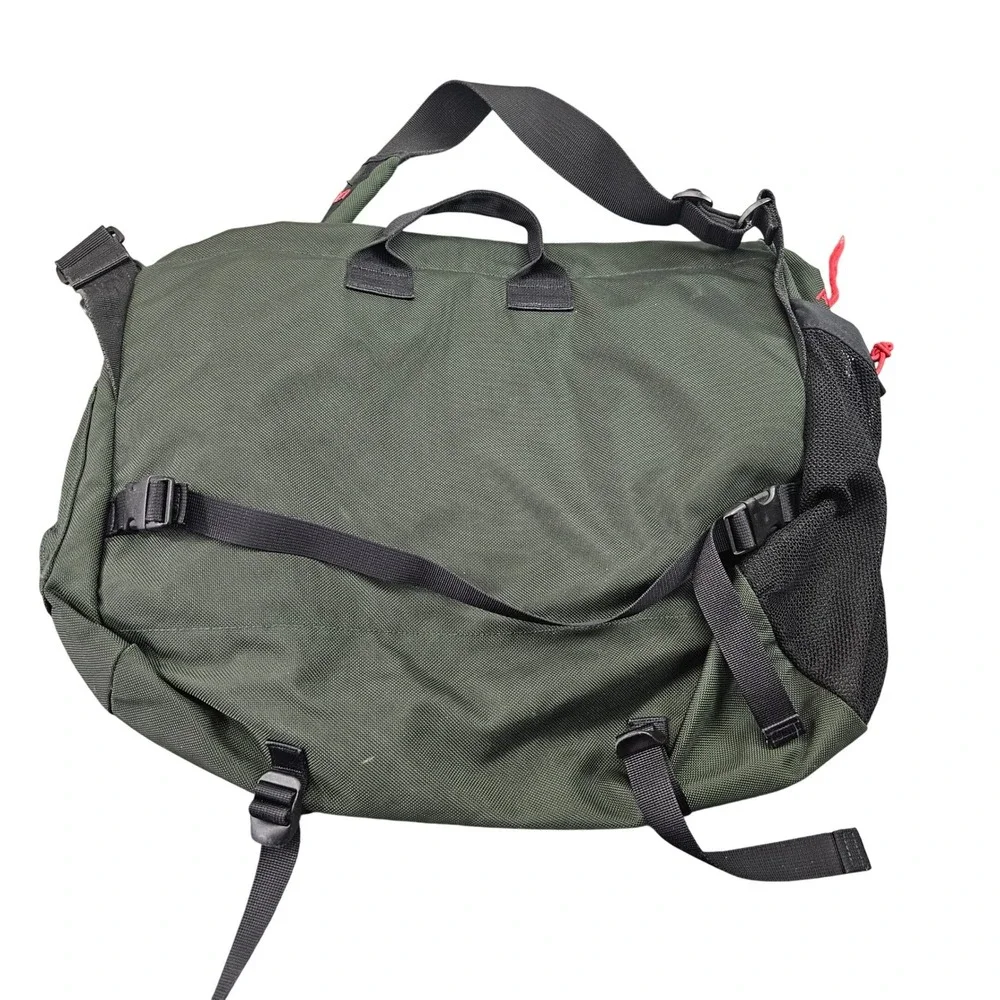 Abercrombie Messenger Bag Green Nylon Flap Buckle Utility Crossbody Techwear Y2K